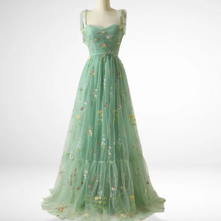 Vestido largo con tul bordado – Nadia