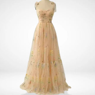 Vestido largo con tul bordado – Nadia