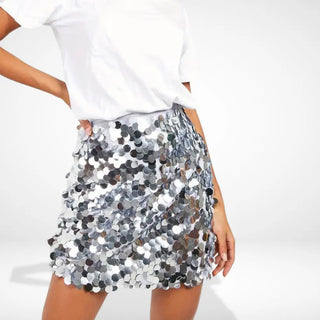 Falda mini con lentejuelas brillantes en contraste para Mujeres - Tiffany