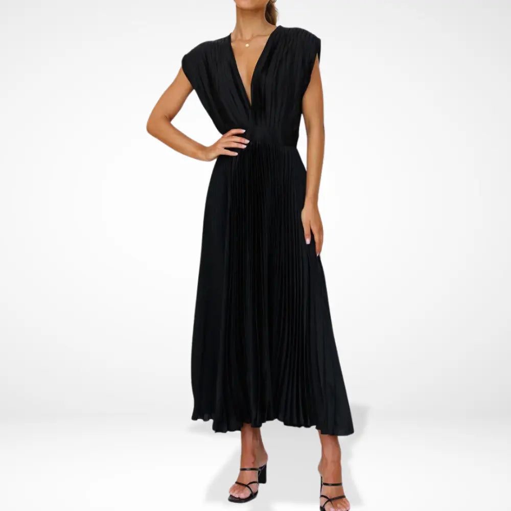 Vestido plisado con escote profundo – Wendy