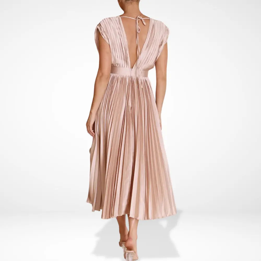 Vestido plisado con escote profundo – Wendy