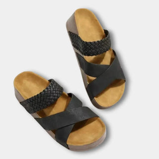 Sandalias con tiras cruzadas y trenza para mujer - Sandy