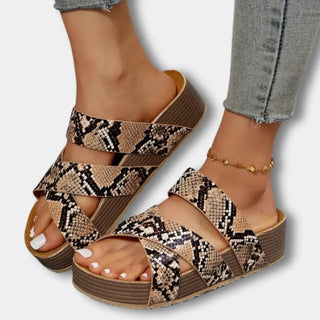 Sandalias con tiras cruzadas y trenza para mujer - Sandy