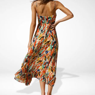 Vestido midi estampado con tirantes para Mujer – Lori