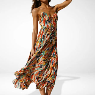 Vestido midi estampado con tirantes para Mujer – Lori