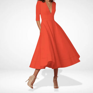 Vestido de noche midi con escote profundo para Mujer - Addie