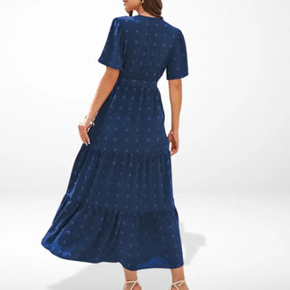 Vestido maxi cruzado con cinturón Mujer – Cline