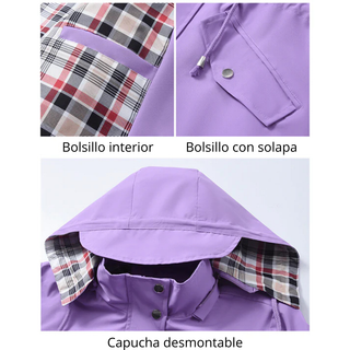 Chaqueta Impermeable Con Forro A Cuadros | Olivia