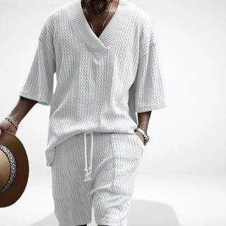 Conjunto de canalé con cuello amplio para hombre – Collier