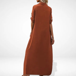 Vestido veraniego con abertura frontal y botones para mujer - Tessa