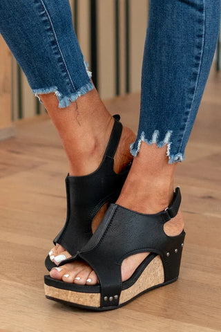 Sandalias con cuña y cortes laterales para Mujer – Patrice