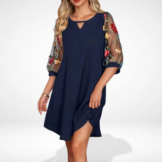 Vestido veraniego con mangas florales bordadas para Mujer - Sonia