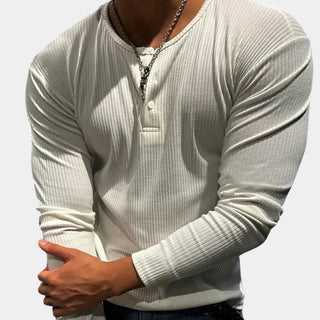Camiseta Henley acanalada de manga larga para Hombre – Stuart