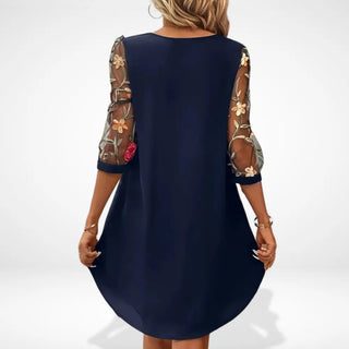 Vestido veraniego con mangas florales bordadas para Mujer - Sonia