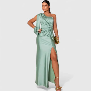 Vestido Largo Asimétrico De Una Manga Para Mujer | Eleonora