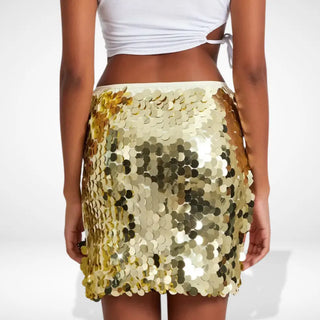 Falda mini con lentejuelas brillantes en contraste para Mujeres - Tiffany