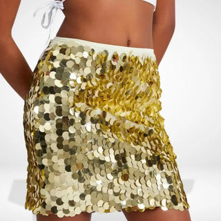 Falda mini con lentejuelas brillantes en contraste para Mujeres - Tiffany