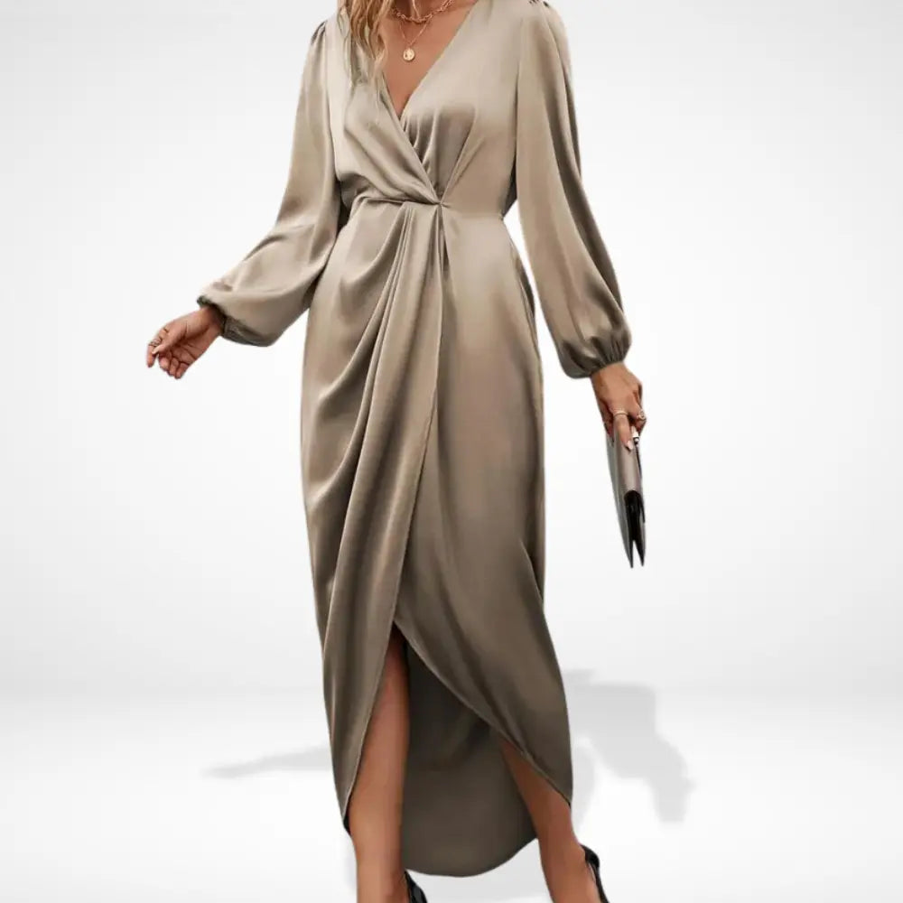 Vestido de noche Midi con drapeado central para Mujer – Alma