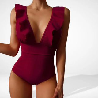 Traje de baño con volantes y escote profundo para Mujer – Aida