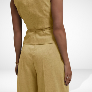 Mono de mujer con cinturón y escote cruzado - Colleen