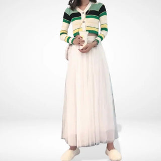 Falda larga plisada con caída ligera para mujer – Dee