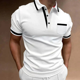 Polo ajustado con detalles contrastantes para los hombres - Endymion 0