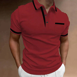 Polo ajustado con detalles contrastantes para los hombres - Endymion 2
