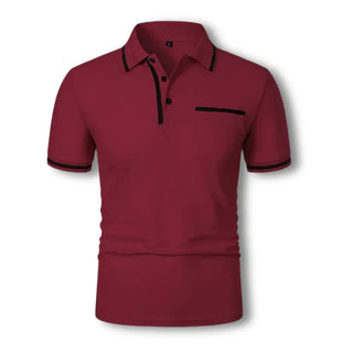 Polo ajustado con detalles contrastantes para los hombres - Endymion 3