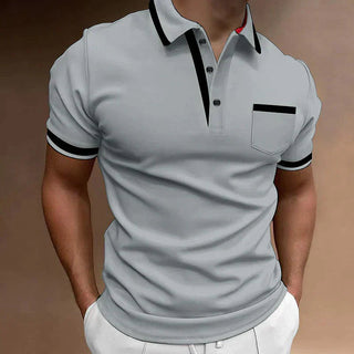 Polo ajustado con detalles contrastantes para los hombres - Endymion 4