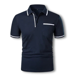 Polo ajustado con detalles contrastantes para los hombres - Endymion 7