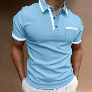 Polo ajustado con detalles contrastantes para los hombres - Endymion 8