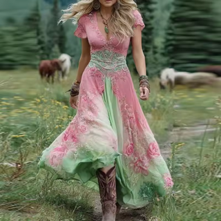 Vestido Celestina Mujer Elegante | Bordado