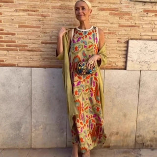 Mujeres Vestido Elegante | Fluido Con Estola