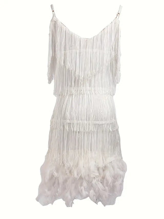 Vestido corto con flecos Mujer - Tapia