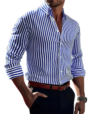 Camisa Elegante de Rayas para Hombre | Entallada