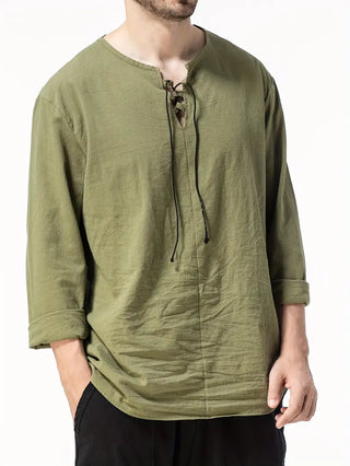Yong | Camisa Henley Casual Moderna para Hombre