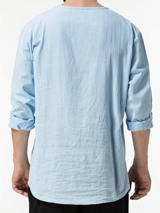 Yong | Camisa Henley Casual Moderna para Hombre