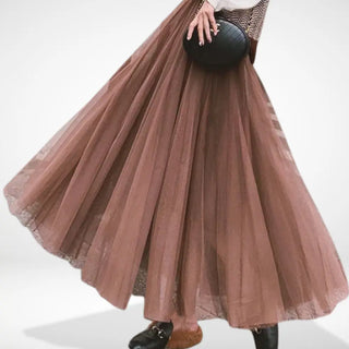 Falda larga plisada con caída ligera para mujer – Dee