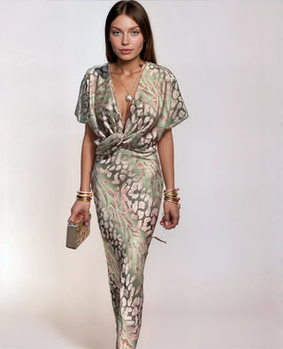 Vestido de Noche con Nudo Frontal para Mujer - Noemi
