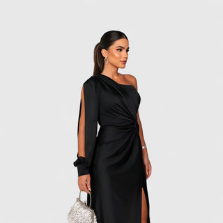 Vestido Largo Asimétrico De Una Manga Para Mujer | Eleonora