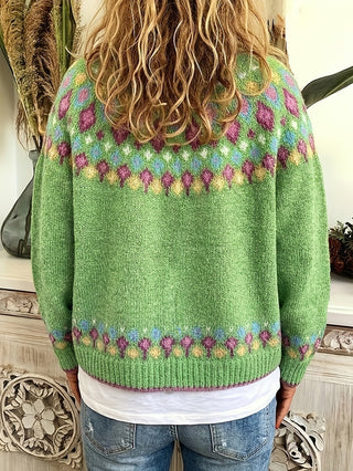 Savannah | Cárdigan de Mujer con Estampado Nórdico y Botones