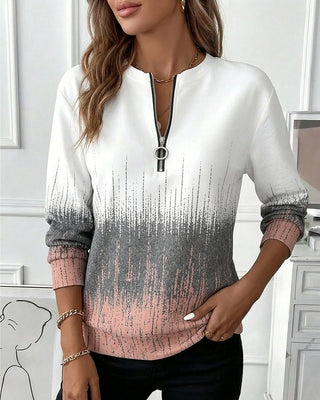 Elvane | Sudadera De Degradado con Cremallera Media para Mujer