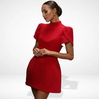 Vestido cóctel mini mangas abullonadas – Bates