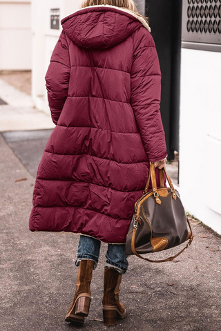 Solvarra | Abrigo Largo Reversible con Capucha para Mujer