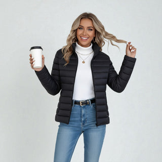 Clara | Chaqueta Acolchada para Mujer con Cuello Alto y Cremallera