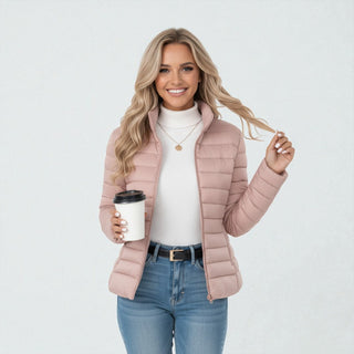 Clara | Chaqueta Acolchada para Mujer con Cuello Alto y Cremallera
