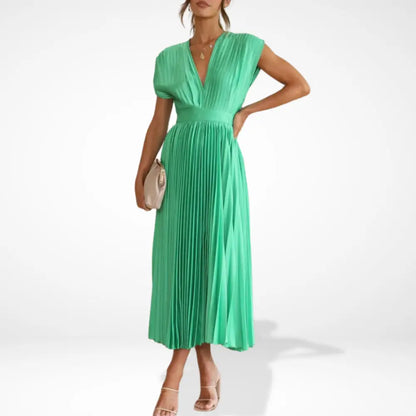 Vestido plisado con escote profundo – Wendy