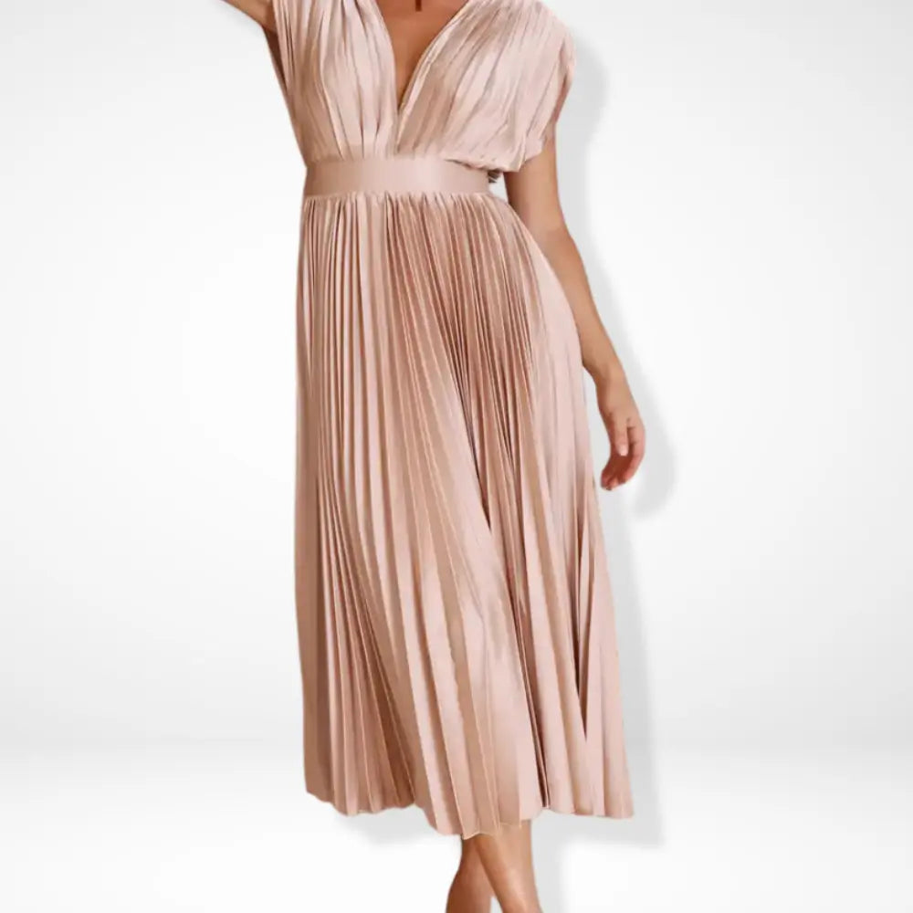 Vestido plisado con escote profundo – Wendy