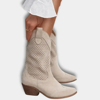 Botas vaqueras con acabado perforado – Stacy