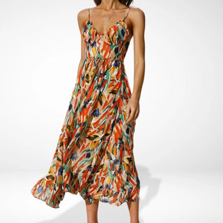 Vestido midi estampado con tirantes para Mujer – Lori